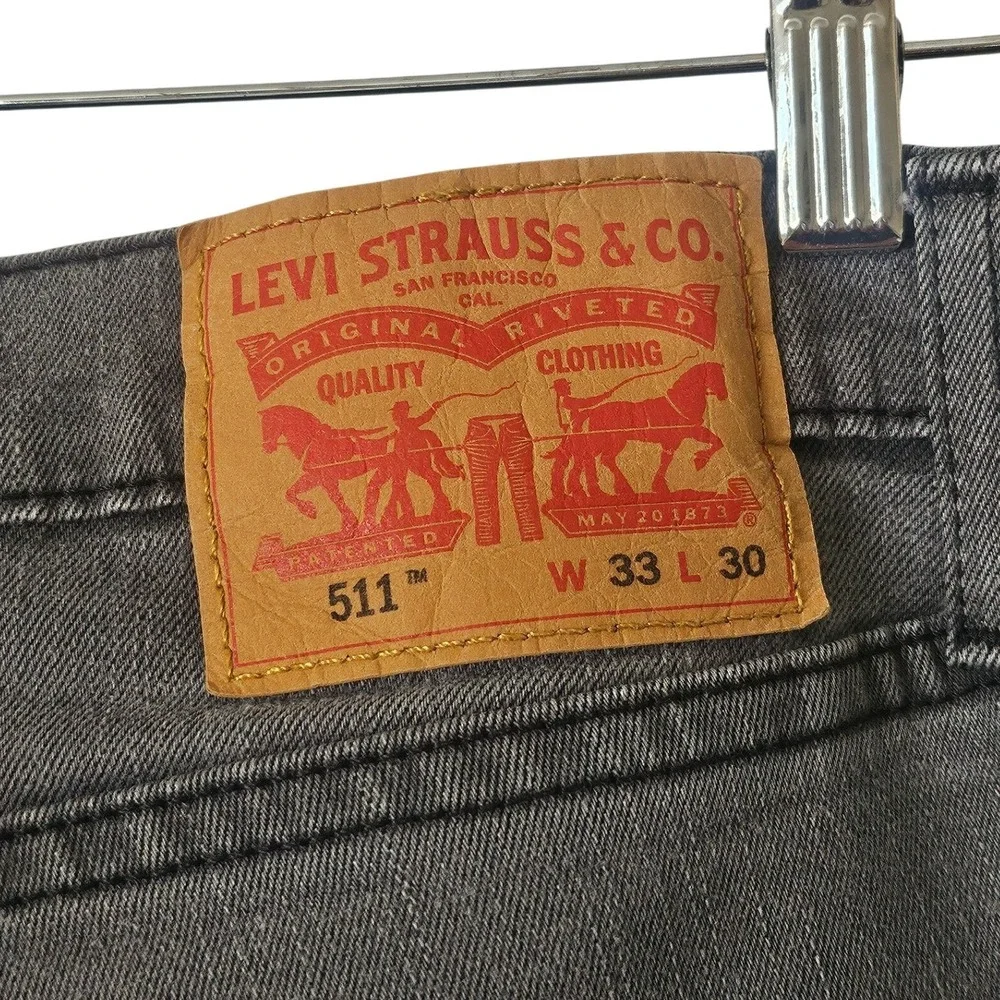 Levi's 511 Men's 33x30 Gray Wash Slim Fit Stretch Denim Jeans  Urban Streetwear
